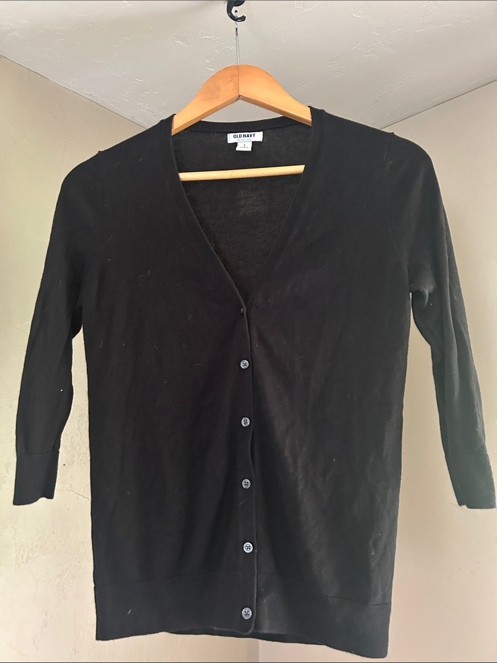 Old Navy Black V-Neck Button-Up Cardigan